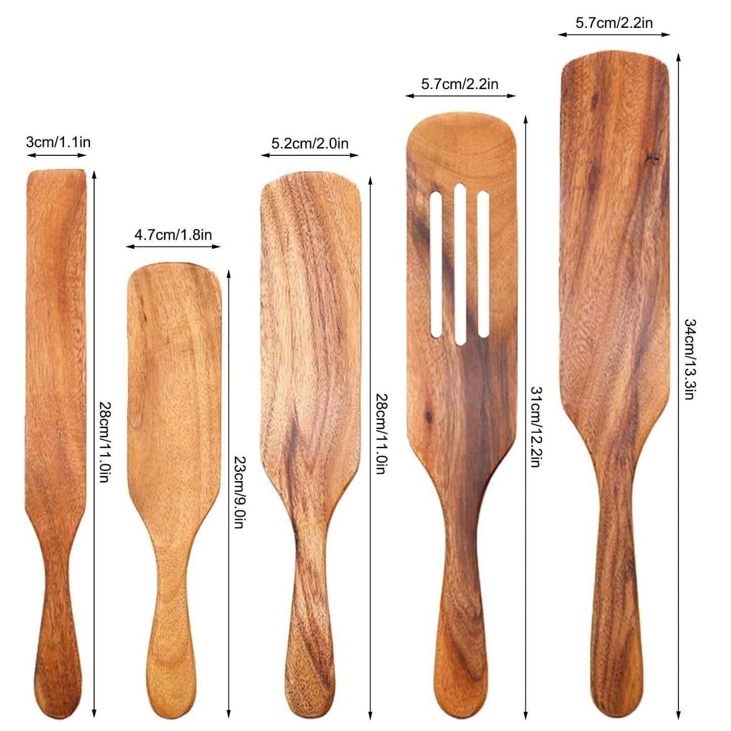 Teak Wood Spurtle Set