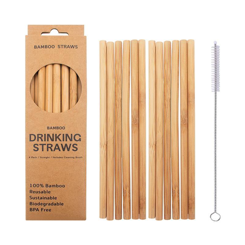 Reusable Bamboo Straws - Pack of 12 - Ecoday