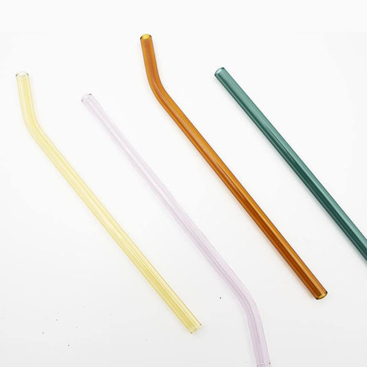 Bent Glass Straws - Pack of 4 - Ecoday