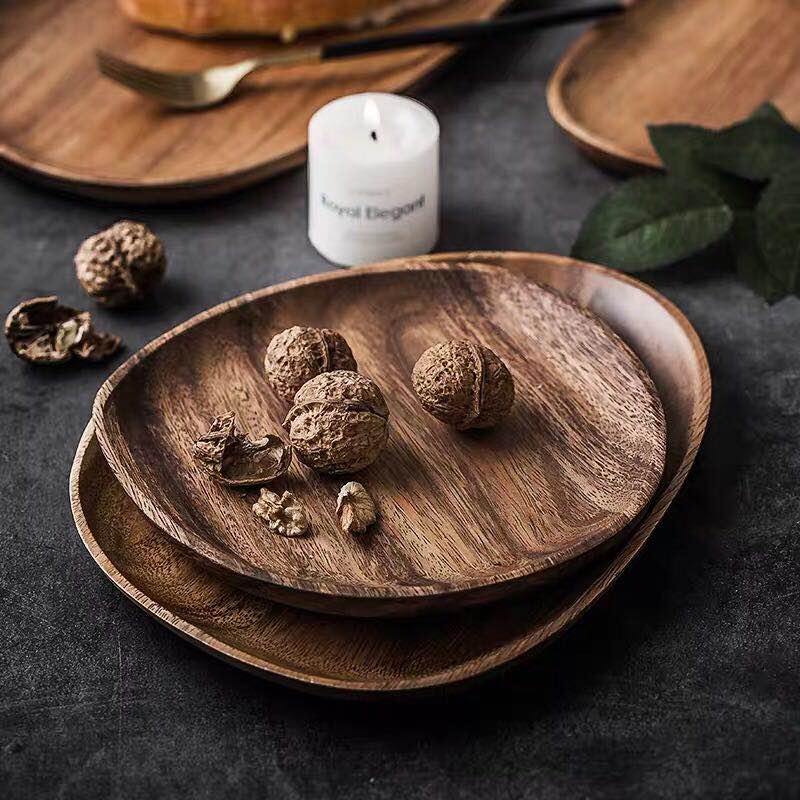 Acacia Wood Serving Tray Set of 5 Pcs
