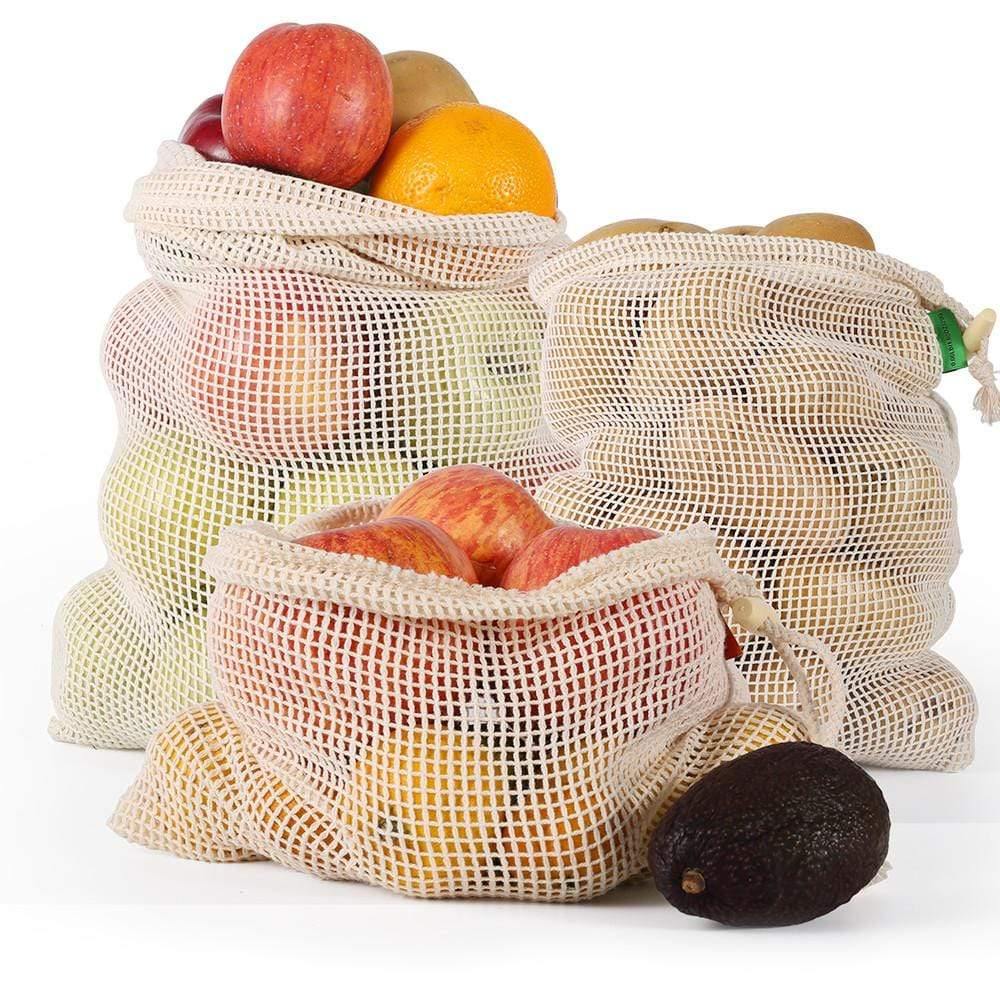 Organic Cotton Mesh Produce Bag - 3 pack (S/M/L) - Ecoday