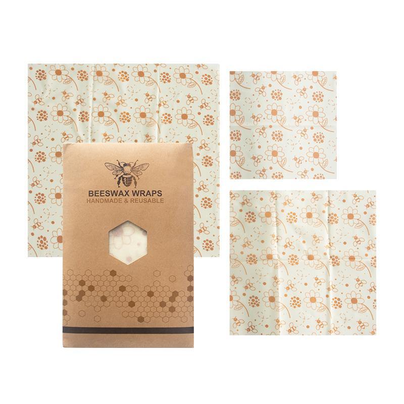 Reusable Beeswax Food Wraps - Pack of 3 (S/M/L) - Ecoday