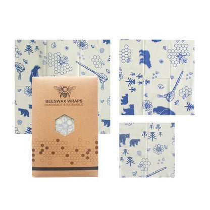 Reusable Beeswax Food Wraps - Pack of 3 (S/M/L) - Ecoday