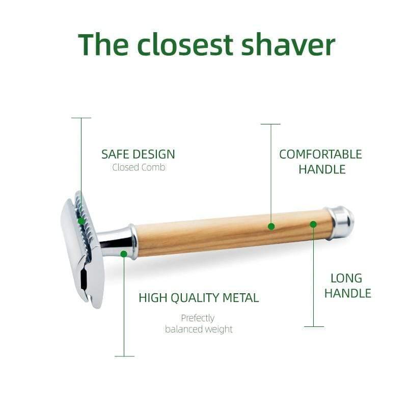 Natural Wood/Bamboo Shaver with Replacement Blades - Ecoday