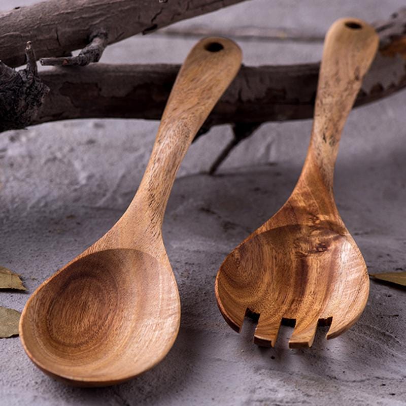 Acacia Wood Salad Servers Set of 2