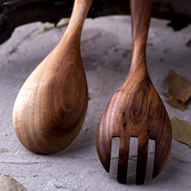 Acacia Wood Salad Servers Set of 2