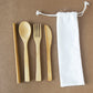 Bamboo Flatware Set (Fork, Spoon, Knife and Straw) - Ecoday