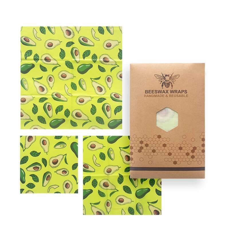 Reusable Beeswax Food Wraps - Pack of 3 (S/M/L) - Ecoday