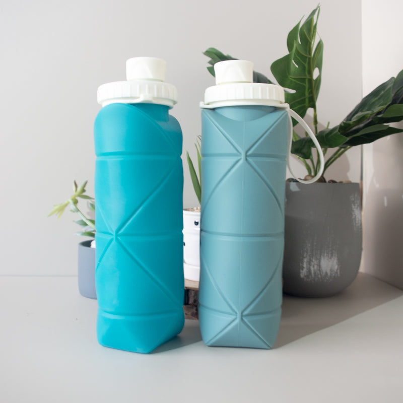 Collapsible Reusable Foldable Eco-Friendly 8 oz Water Bottle BPA Free 3 Pack