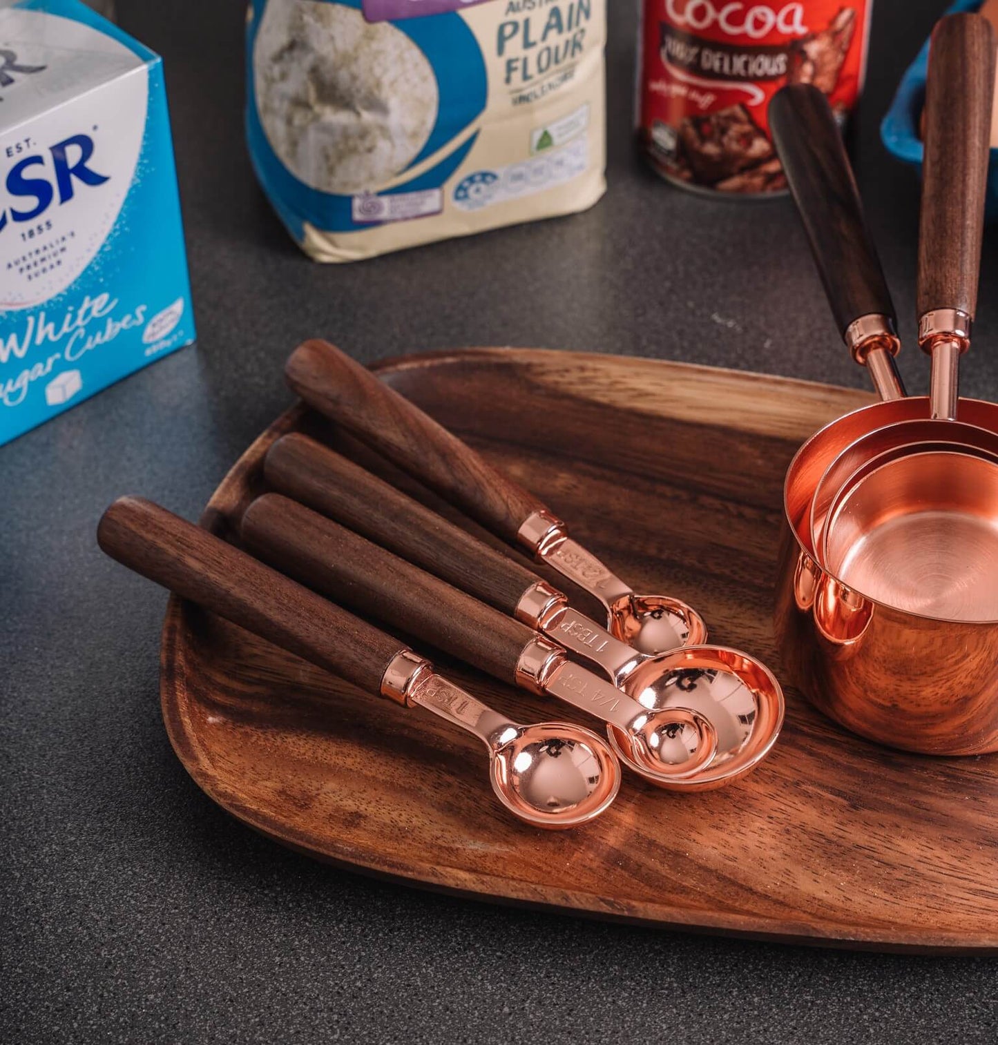 Copper Plated Measuring Cups and Spoons