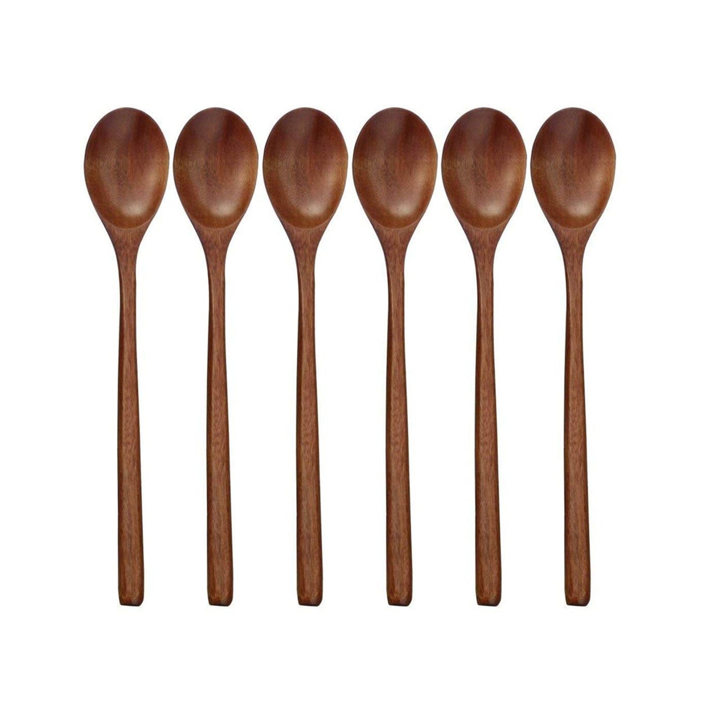 Natural Wooden Soup Spoons - 6 Pcs Set