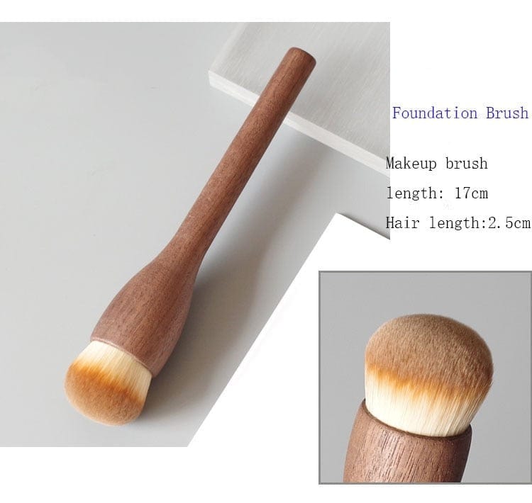 Makeup Brush with Wood Handle