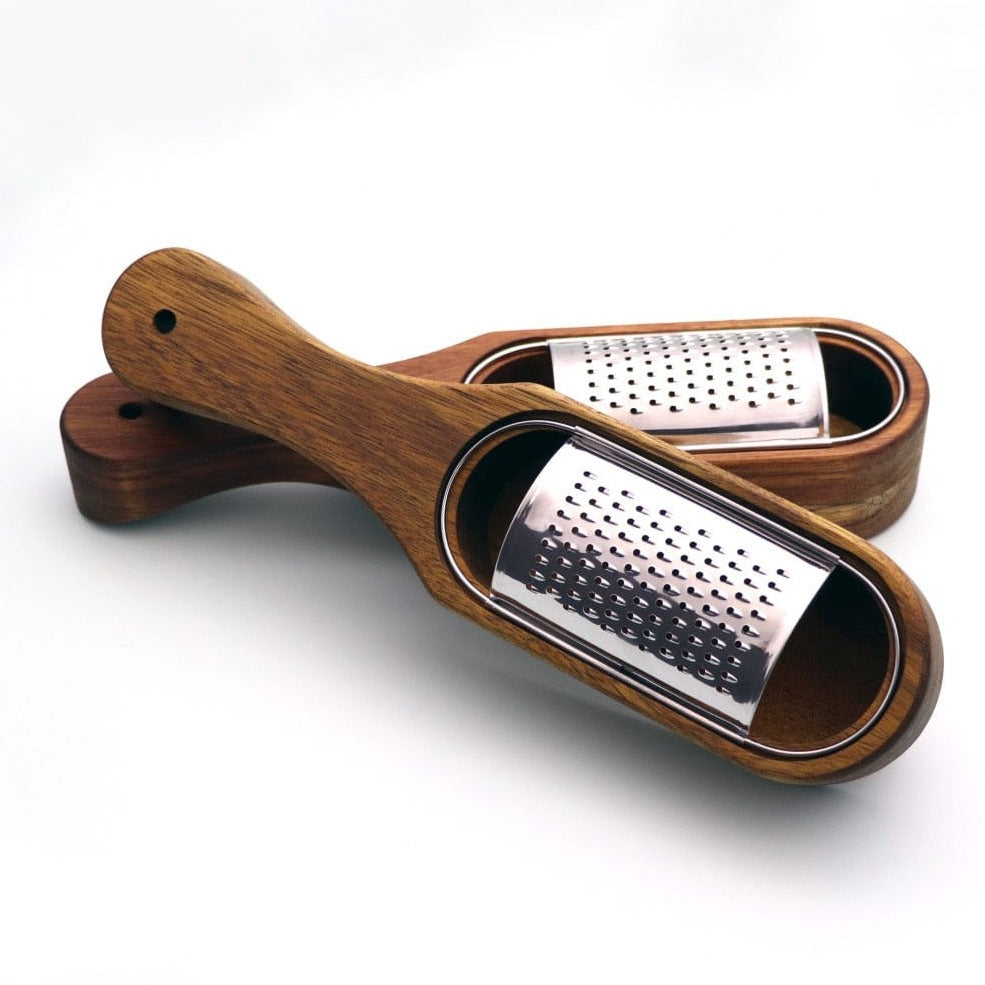 Grater with Removable Acacia Wood Collector