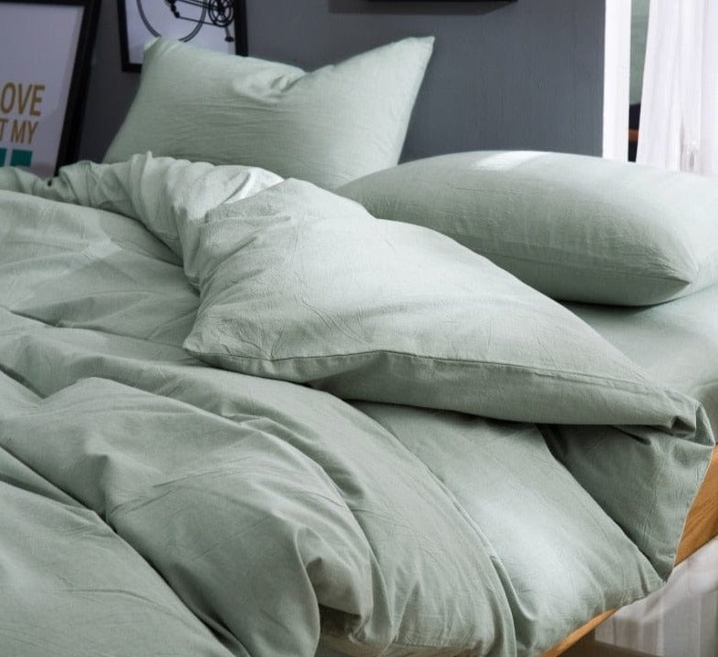Grey Green Tone Cotton Bed Sheets