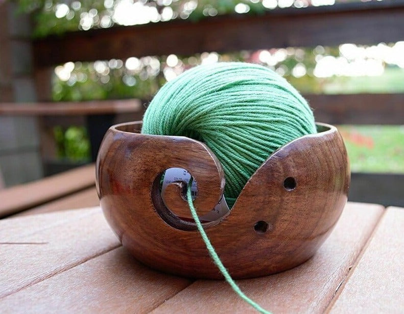 Wooden Yarn Crochet Holder