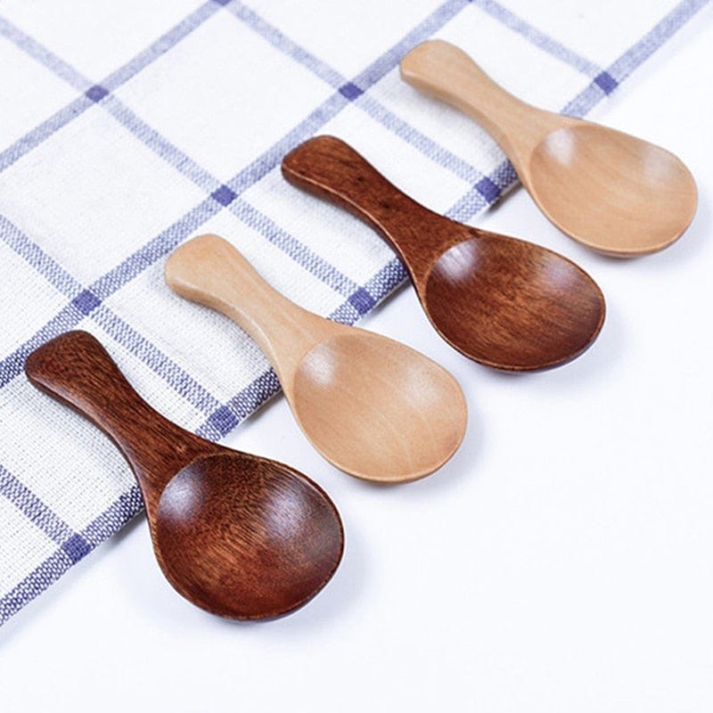Mini Wooden Condiment Spoons - Pack of 4
